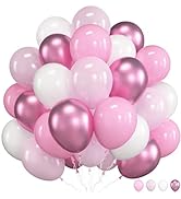 Retro Pink Beige Balloons Set, 12 Inch Dusty Pink Balloons Pink Gold Party Balloons Dark Gold Lat...