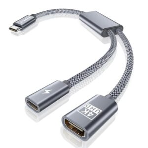 BASESAILOR USB C to HDMI Adapter with 100W PD Charger Port