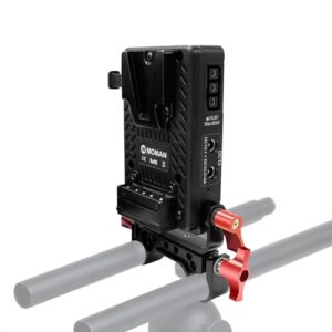 Moman MVBP-S Mini V Mount Battery Plate with 15mm Rod Clamp