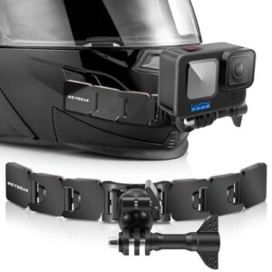 REYGEAK Motorcycle Helmet Chin Mount Kits with Adhesive Curved Pads Compatible with GoPro Hero 12