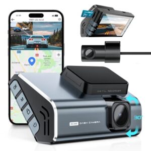 IIWEY 4K Dash Cam Front Rear Built-in WiFi External GPS