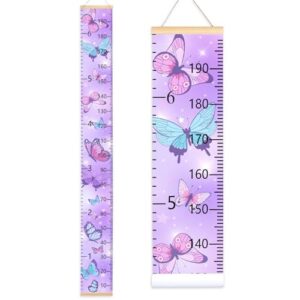 MHJY Height Chart for Kids Height Measure Wall Chart Child Growth Chart Wooden Ruler 7.9'' x 79'' Canvas Height Measurement Hanging Wall Decor for Baby Girls Boys Toddler Bedroom Nursery