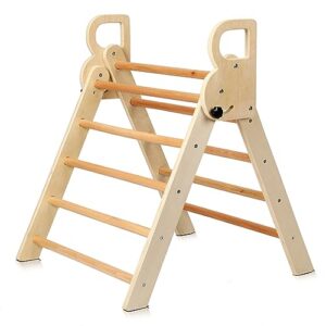 BlueWood Flodable Triangle Ladder Climbing Frame Indoor Climbing Frame for Toddlers Baby kids' Indoor Climbers & Play Structures Wooden Toddler Climbing Frame Indoo