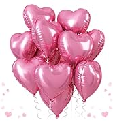 Pink Purple Heart Balloons, 18 Inch Hot Pink Heart Balloons Lavender Light Purple Foil Ballloons ...
