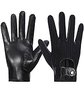 Harssidanzar Mens Touchscreen Crochet Stringback Driving Gloves GM030