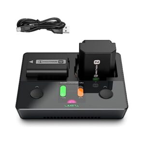 LIMETA NP-FZ100 NP-FW50 NP-BX1 Camera Battery Charger Set - 90 Mins Full Charge - Max 25W Type-C Input - Compatible with Sony A9 A7III A7RIII Cyber-Shot DSC-RX100 Series