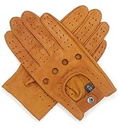 Harssidanzar Mens Italian Sheepskin Leather Gloves Cashmere Lined