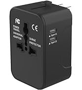 Worldwide Travel Adapter with USB C and USB A Port, All-in-One Universal Plug International Trave...