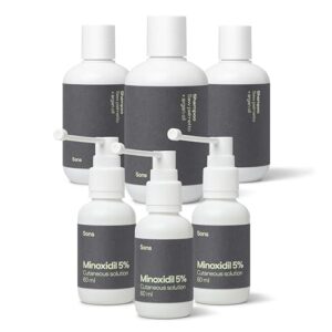 Sons Minoxidil 5% & Sons Hair Growth Shampoo - Cutaneous Solution & DHT Blocking Head Wash for Treatment of Men's Hair Loss & Thinning - Formula Boosts Thick & Strong Regrowth - 3 Month Supply
