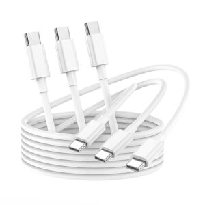 USB C to USB C Cable 2M Type C Charger Cable 3 Pack 100W Fast Charging USBC Lead for Apple iPhone 15/15 Plus/Pro/Pro Max
