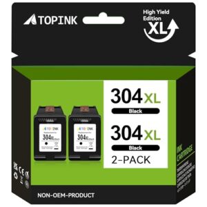 ATOPINK 304XL Black High Yield Ink Cartridge Remanufactured for HP 304 Black Ink Cartridge