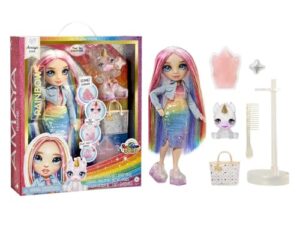 Rainbow High Fashion Doll with Slime Kit & Pet - Amaya (Rainbow) - 28 cm Shimmer Doll with DIY Sparkle Slime