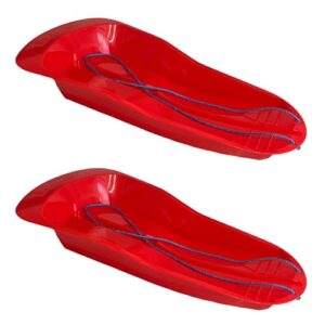 AB Tools 2 Red Plastic Heavy Duty Outdoor Snow Sledge Toboggan Sleigh Bobsleigh