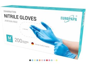 EUROPAPA® Disposable Nitrile Gloves Powder-Free Examination Gloves EN455 EN374 Latex-Free Disposable Gloves in Sizes S