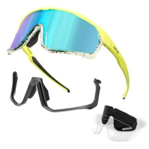 KAPVOE Polarized Cycling Glasses With 3 Interchangeable Lenses For Men Women Sports Sunglasses MTB Bicycle Goggles