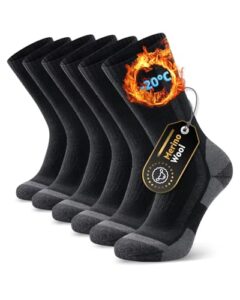 PULIOU Merino Wool Socks for Men and Women Hiking Warm Thick Cozy Boot Thermal Socks Winter Work Soft Socks Sports Socks Running Socks Sneaker Socks[3 Pairs]