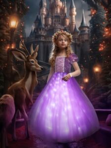 UPORPOR Light Up Princess Dress Up for Girls