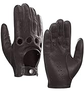 Harssidanzar Mens Leather Driving Gloves Deerskin Unlined