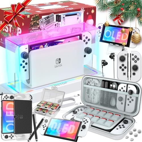 HSTOP Accessory Kits for Nintendo Switch OLED Dust Cover