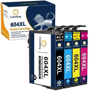 ColorKing 604 XL cartridges compatible with epson 604 ink cartridge compatible for epson xp2200 ink cartridges for Epson xp 2205 XP-3200 Workforce WF-2910 WF-2930 (1Black 1Cyan 1Yellow 1Magenta)
