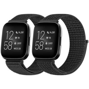 FAKBKE Nylon Strap Compatible for Fitbit Versa 2/ Fitbit Versa/Fitbit Versa Lite Straps for Women Men