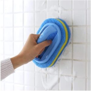 KOKSI Cleaning Brush for Bathroom Kitchen Bathtube Toilet All Purpose Sponge Brush with Ergonomic Handle (One Size