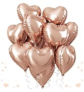 Hot Pink White Heart Foil Balloons, 18 Inch Hot Pink and White Mylar Heart Shape Balloons Large H...