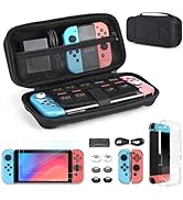 Younik Switch Case (NOT OLED/Lite), 14 in 1 Switch Accessories Bundle with Switch Carrying Case, ...