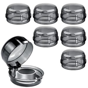 6 Pcs Gas Hob Knobs Cover Stove Knob Covers for Gas Stove Top Oven Child Safety Lock Knob Protector Cover for Baby Safety Oven Lock-Transparent Black