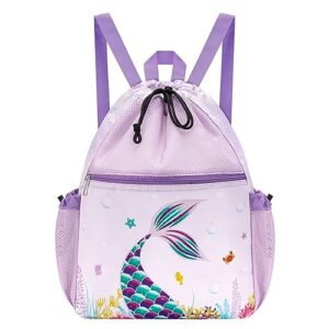 WAWSAM Kids Drawstring Backpack - Mesh Drawstring Bag Swim Bag for Girls Boys