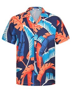 iCKER Hawaiian Shirt Beach Shirt Mens Short Sleeve Shirt Floral Classic Shirt Print Casual Regular Fi
