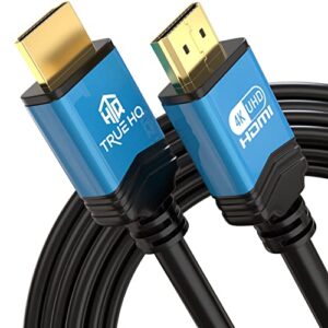 True HQ 4K HDMI Cable 15M HDMI Lead | Designed in the UK | Ultra High Speed 18Gbps Long HDMI 2.0 Cord Ethernet | 4K@60Hz Ultra HD UHD 2160p HD ARC 3D | Compatible with PS5 Xbox CCTV SKY Projecto