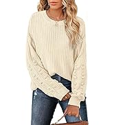 Aokosor Jumper Dress for Women Long Sleeve Dress Ladies Button Tunic Dress with Pockets