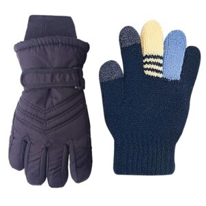 kimmyku 2Pairs Kids Boy Girls Winter Snowproof Waterproof Snow Ski Gloves Mittens Thermal Warm 2Pairs buye one get 1 free