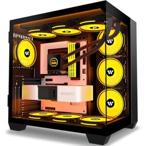 AMANSON PC Case - ATX Mid Tower Tempered Glass Computer Case (Fans are not Included)