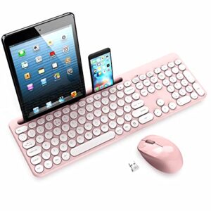 LeadsaiL Wireless Keyboard and Mouse Set with Phone and Tablet Holder