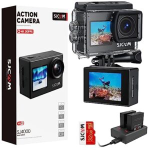 SJCAM Upgraded SJ4000 Action Camera 4K Ultra HD Dual Screen Underwater Camera 98FT Waterproof