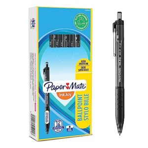 Paper Mate InkJoy 300RT Retractable Ballpoint Pens | Medium Point (1.0 mm) | Black | 12 Cou