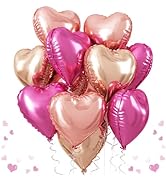 Red Silver Heart Balloons, 18 Inch Red and Silver Heart Balloons Red Silver Valentine Balloons Ro...