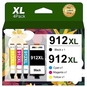912XL Ink Cartridges Replacement for HP 912 XL Ink Cartridges Multipack Compatible for HP OfficeJet 8010 8012 8014 8015 8017