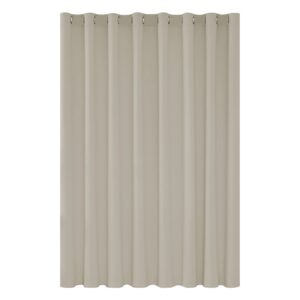 Deconovo Super Soft Door Curtain Eyelet Thermal Insulated Wide Width Blackout Curtain for Kidsroom 100 x 95 Inch Light Beige 1 Panel