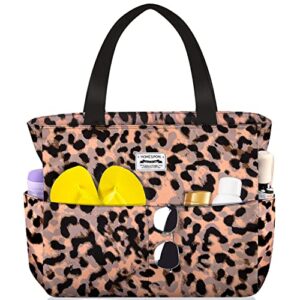 HOMESPON Large Tote Bag for Women Girls Waterproof Travel Beach Bag with Pockets Handbag Foldaway Holiday Travel Lightweight shoulder bag for Gym Daily Bags Upgraded