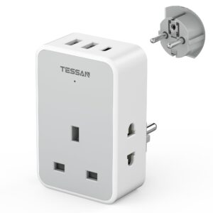 TESSAN UK to European Plug Adapter