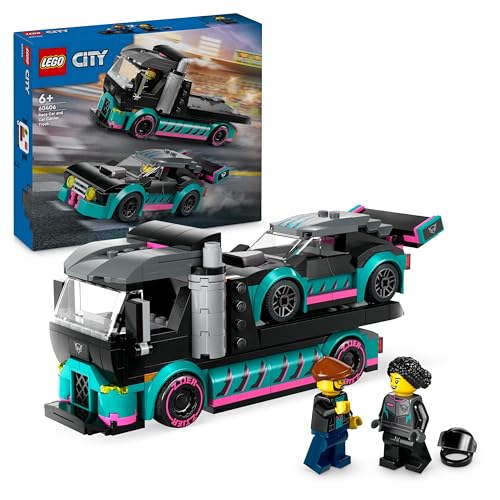 LEGO City Race Car and Car Carrier Truck Toy