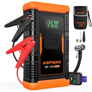 ASPERX 3000A Jump Starter Power Pack with 150PSI Air Compressor Car Battery Booster (Up to10L Gas/8.0L Diesel)