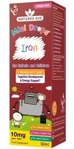 natures aid mini drops iron for babies, iron for children, iron drops
