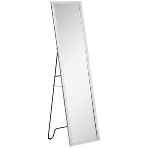 HOMCOM Full Length Mirror Free Standing Mirror Dressing Mirror with PS Frame Modern Wall Mirror for Living Room and Bedroom 34 x 144cm