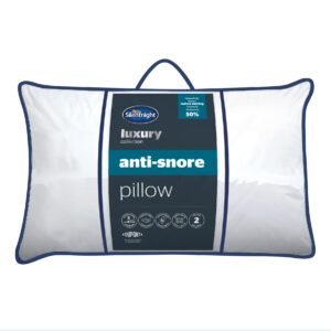 Silentnight Luxury Quilted Anti-Snore Pillow – Contoured Foam Positions the Head to Reduce Snoring Volume with Luxurious Soft Touch Cover and Dupont Fibres - Hypoallergenic