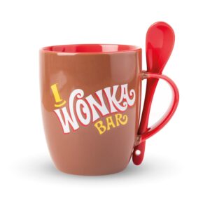 Grupo Erik Willy Wonka Ceramic Mug with Spoon | 38 cl / 380 ml / 12.8 oz | Coffee Mug | Tea Mug | Cool Gifts | Wonka Bar | Willy Wonka & The Chocolate Factory