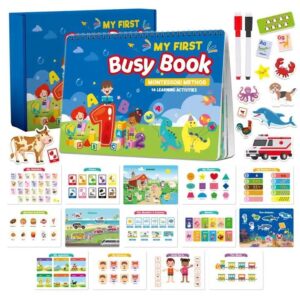 MADDER AKKA Montessori Busy Book for Toddlers 24 Activities 14 Themes Toddler Toys Preschool Quiet Book Learning Game Educational Toys 2 3 4 5 Year Old Boys & Girls